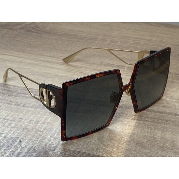 Dior 30 Montaigne Tortoise Dark Havana Oversized Square Gradient Sunglasses - Picture 6 of 16